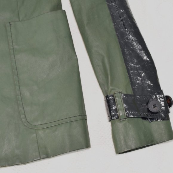 Derek Lam 10 Crosby Utility Jacket Designer Trench Coat Buttons Army Green 0 - Picture 8 of 16